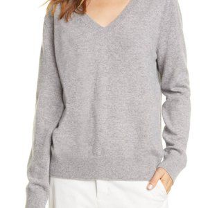 GAP - 100% Cashmere Light Grey V Neck Sweater
